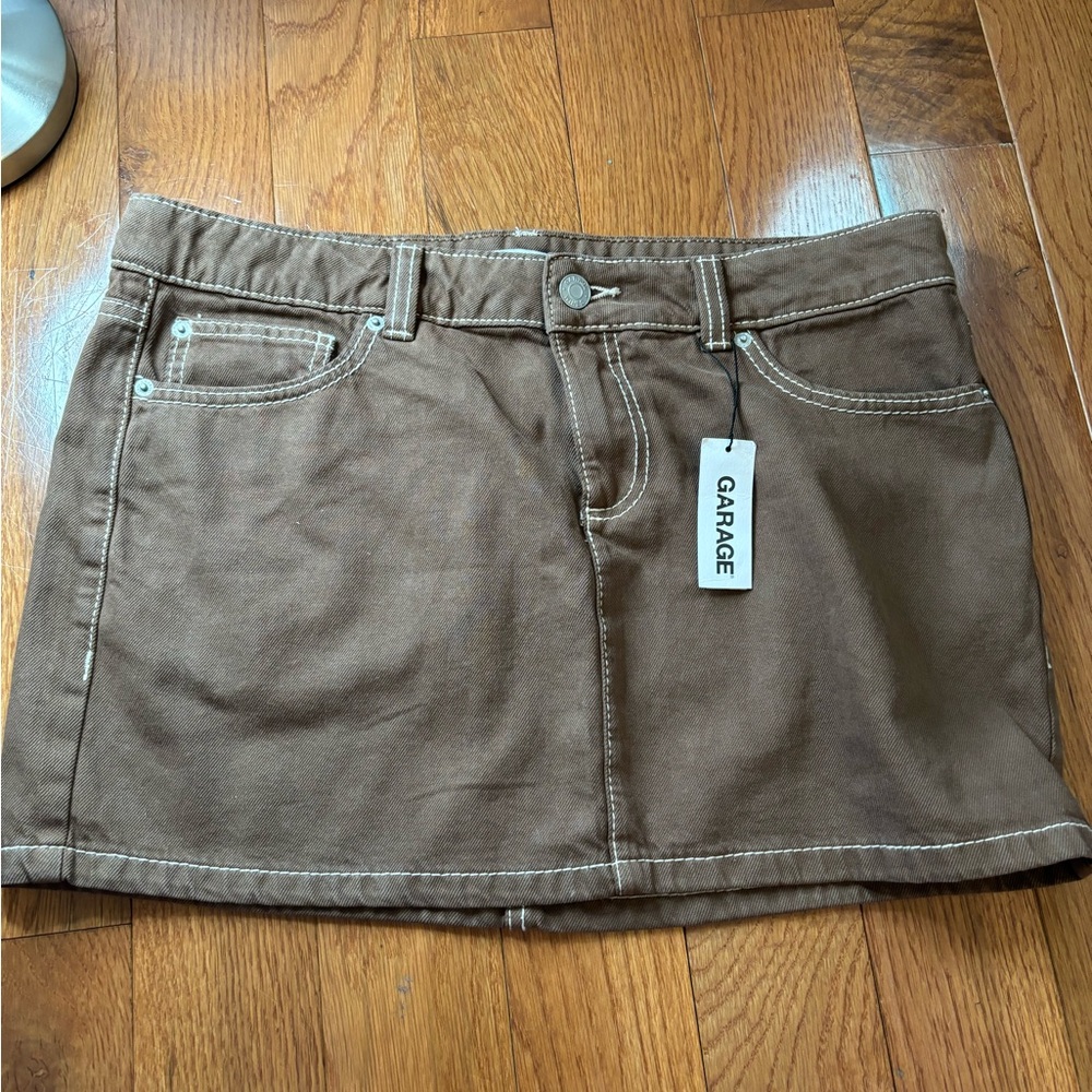 Garage brown mini skirt